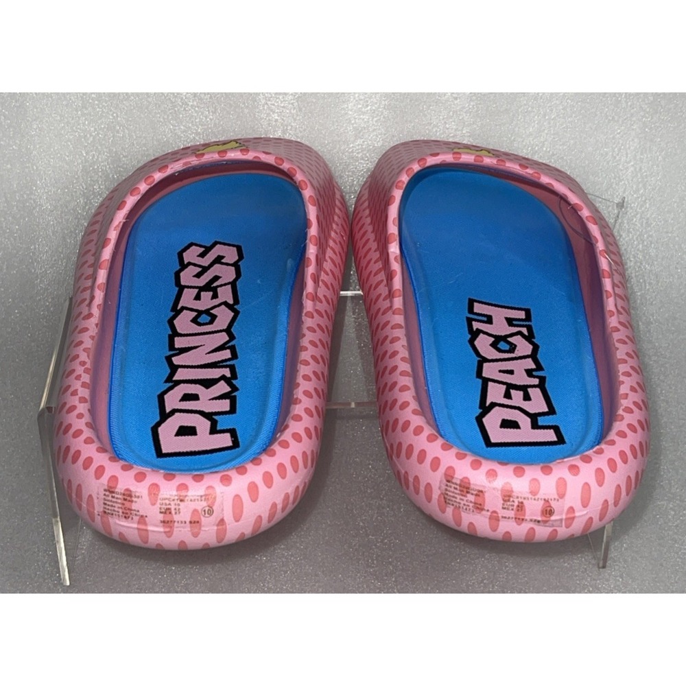 Ground Up Princess Peach Slides Slip On Pink Sandals Super Mario Women's Size 10 - Picture 11 of 16